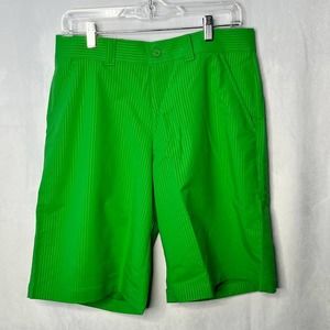 NWT Under Armour Shorts Green Stripe Golf Flat New-(still)